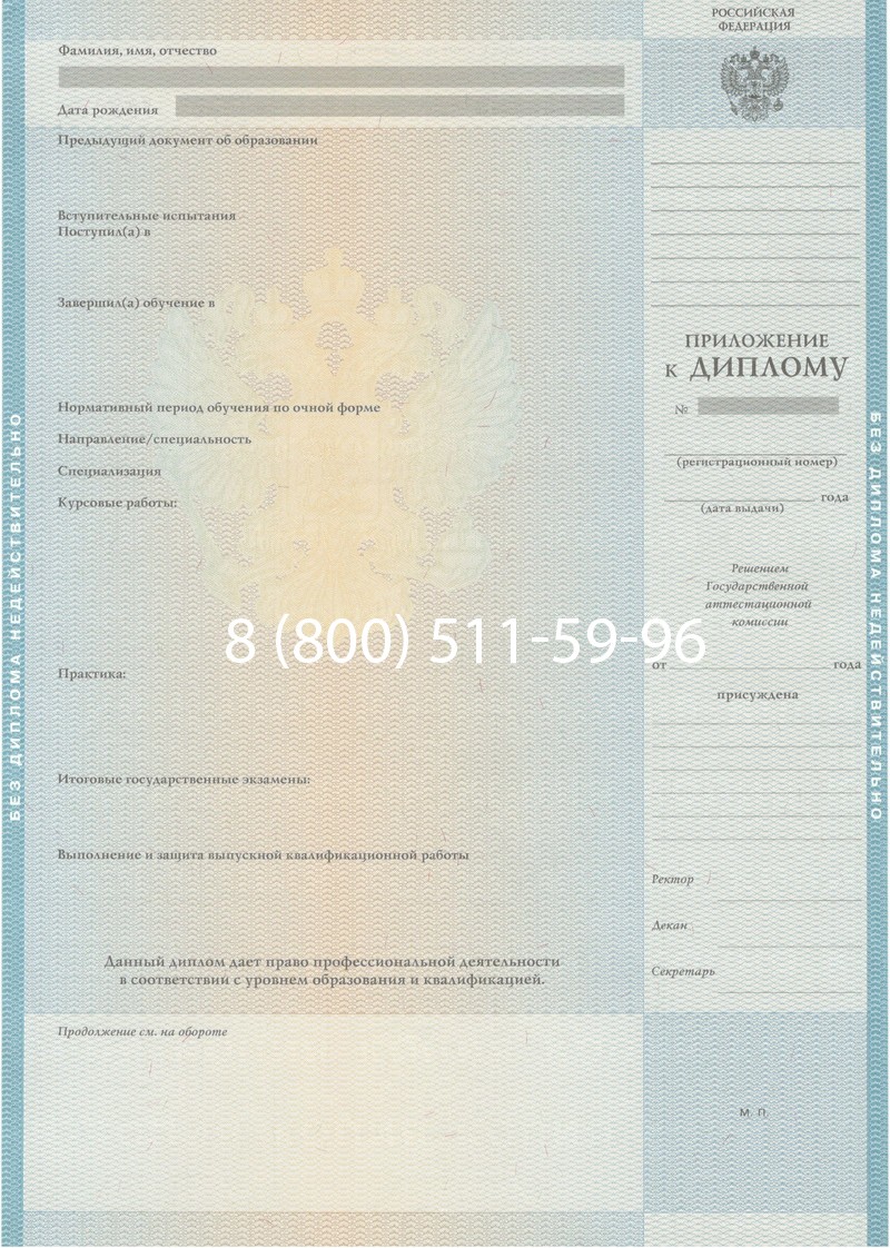 Заказать Диплом о высшем образовании 2010-2011 годов в Нижнем Новгороде